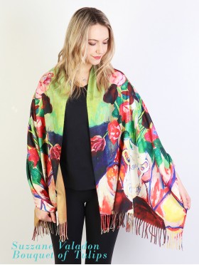 "Bouquet of Tulips" Oil Painting Scarf